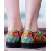 Unique Green Cotton Fabric Flat Shoes For Women Fish Embroideried Pointed Toe Splicing Flat Shoes