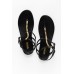 Terra Black Chain Leather Sandal