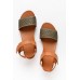 Adelaide Khaki Leather Cut Out Sandal