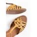 Ferris Mustard Leather Cut Out Sandal